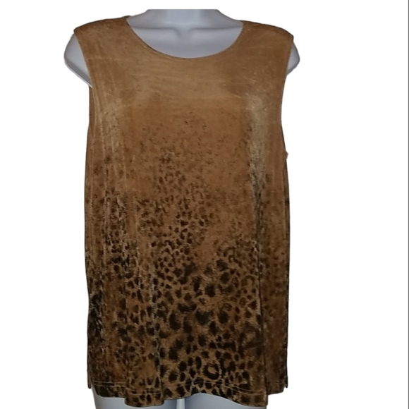 Picadilly Fashions Twinset Beige/Black Leopard Print Travel Knit Size L - Picture 3 of 4